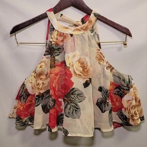 Crop floral high neck(SOLD elsewhere)